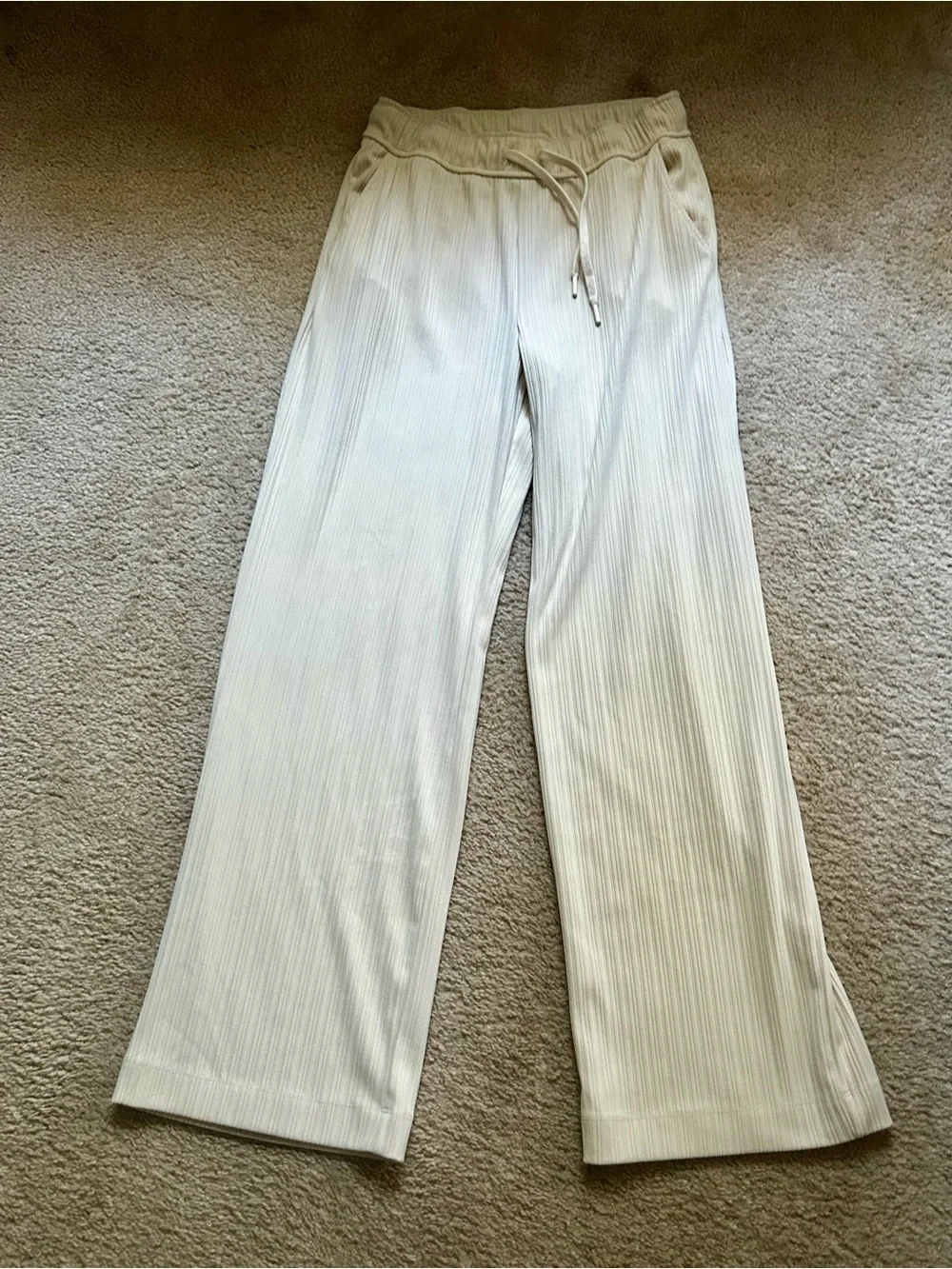 Beyond Yoga Cream Wide Leg Ribbed lounge Pants